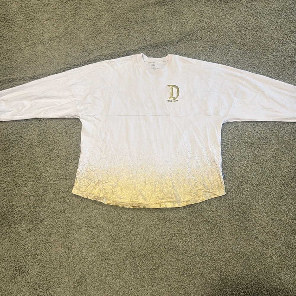 Light pink and Gold Long Sleeve Tee Casual Top